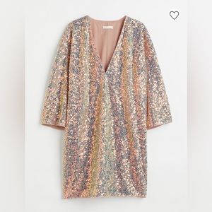 Pink iridescent sequined mini dress 💖